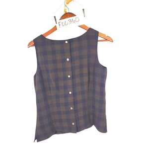 NWT Charter Club Brown Black Plaid TWO PIECE Tank Top and Maxi Skirt Size 6